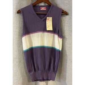 90s VTG Tail Womens Tennis Golf Preppy Sweater Vest Striped Grandmacore Small